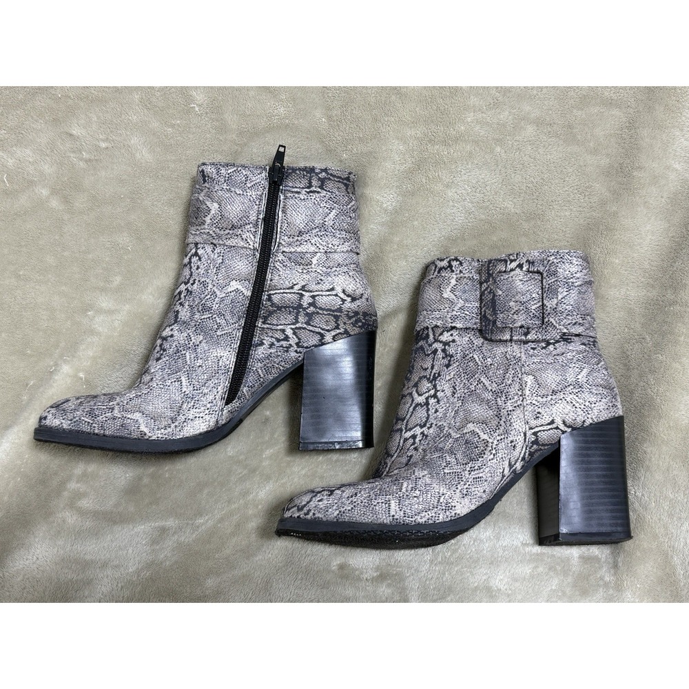 Pierre Dumas Block Heel Snake Women's Booties Size 6 - Picture 4 of 8